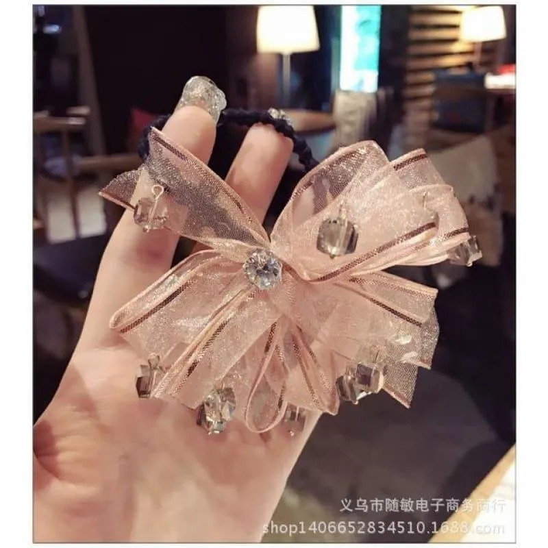 Spring New Style Flower Crystal Hair Elastic Hair Clip