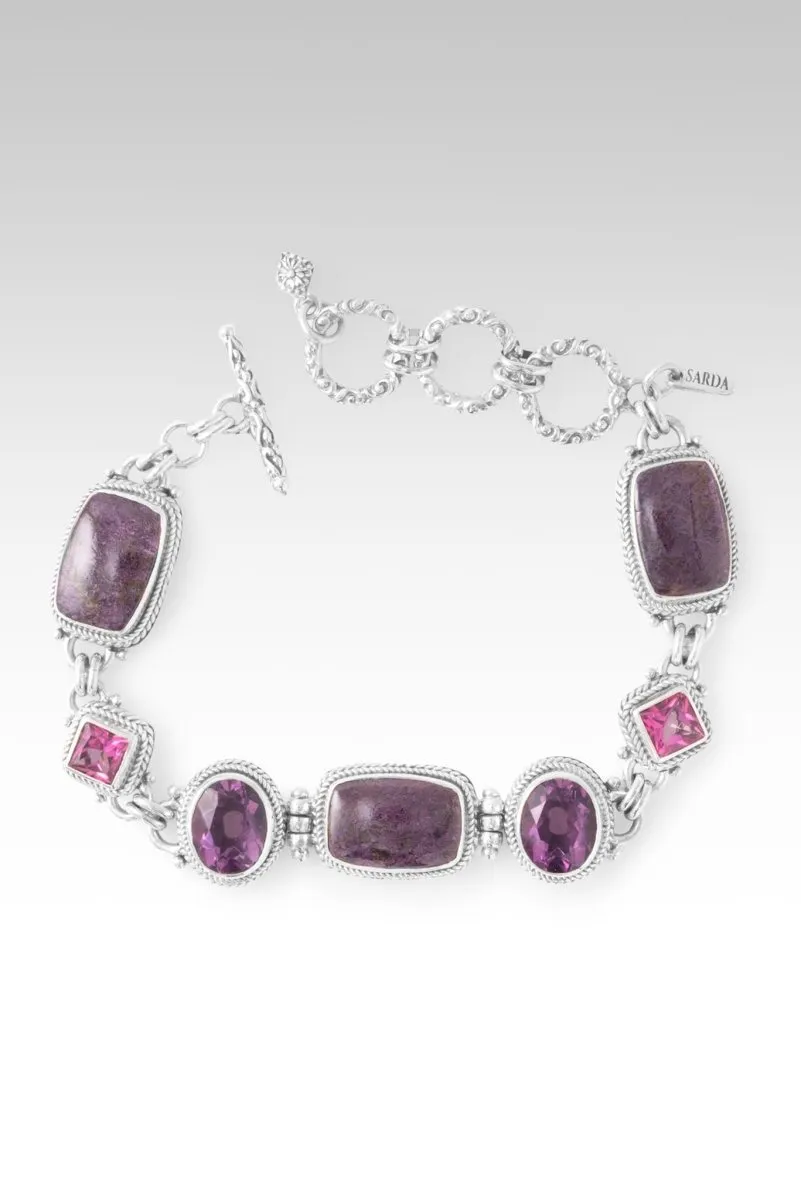 Standing in Confidence Bracelet? in Purpurite, Pink Fluorite & Pure Pink? Mystic Topaz