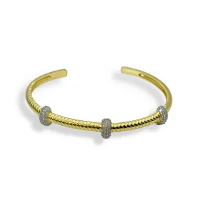 Textured Gold & Silver Bangle