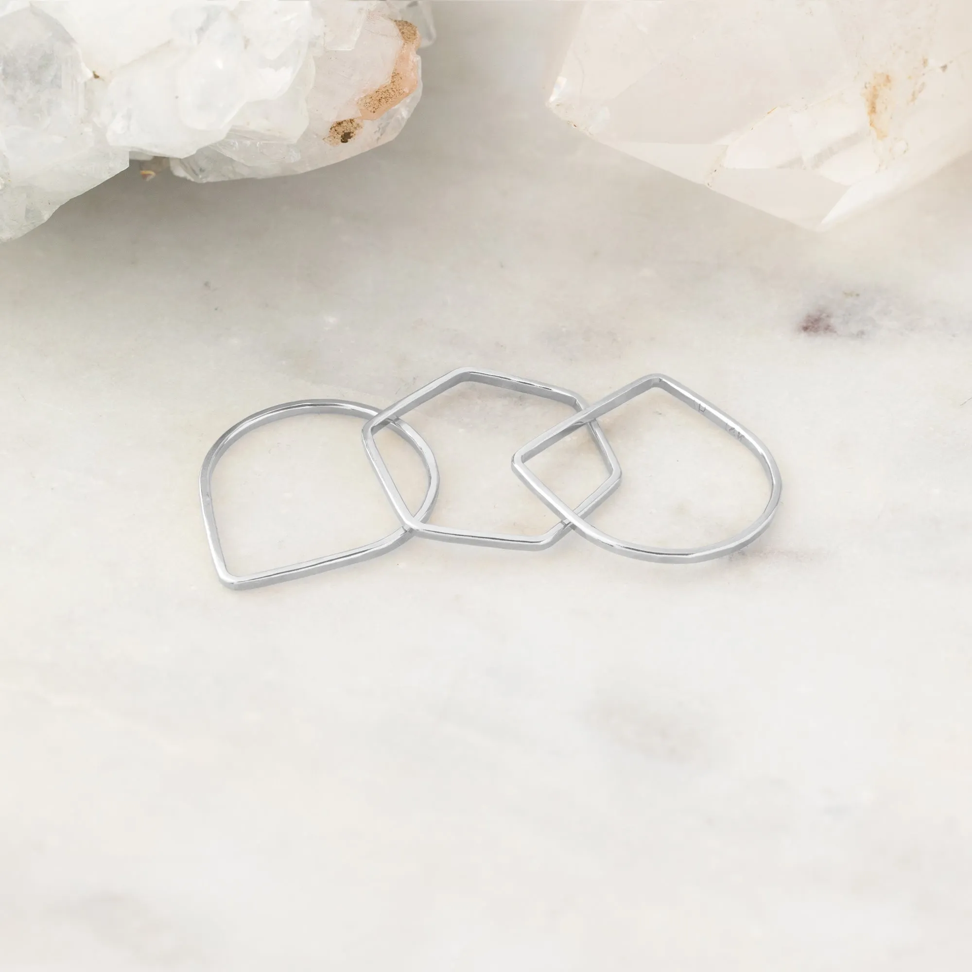 The Hex Stacking Ring | Yellow, Rose or Sterling Silver