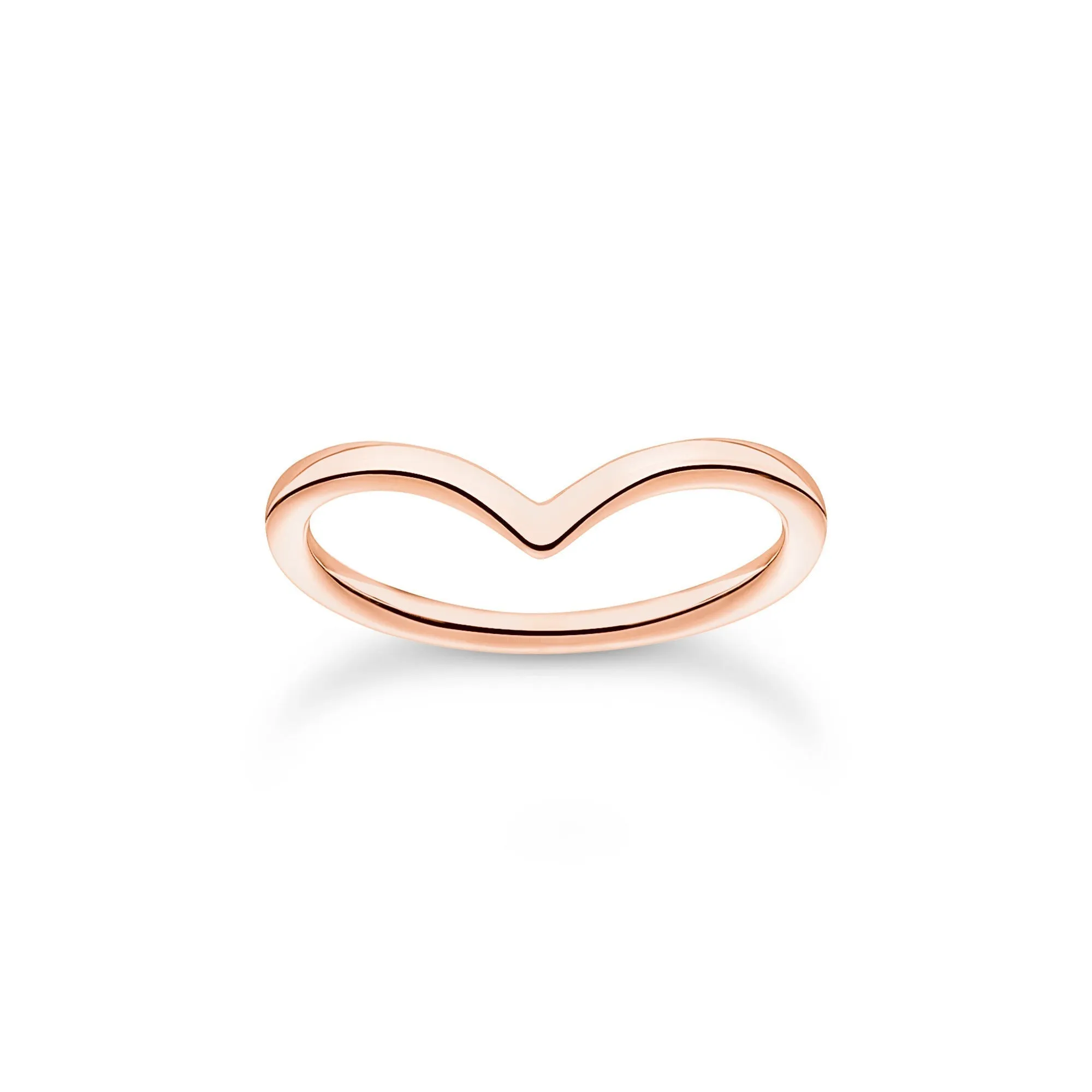 Thomas Sabo Charm Club Rose Gold Plated Sterling Silver V-Shape Ring D
