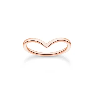 Thomas Sabo Charm Club Rose Gold Plated Sterling Silver V-Shape Ring D