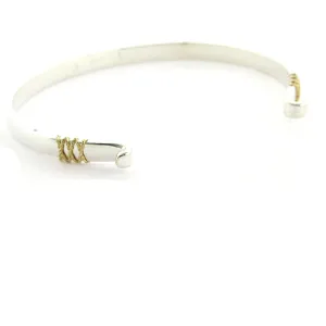 Two Tone Swap Top Bangle Bracelet