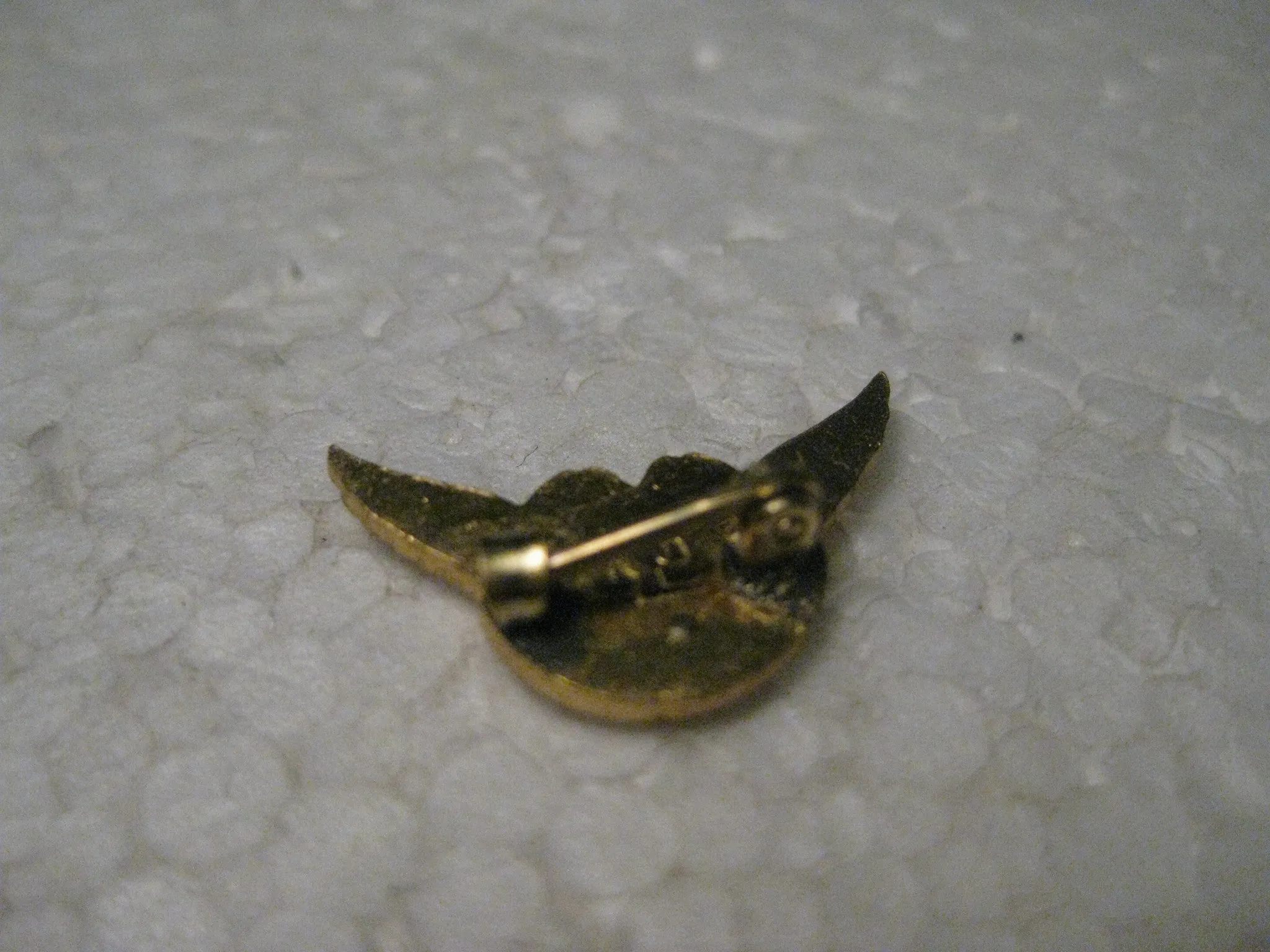 Vintage American Motorcycle Association 4 Year Member Pin, Winged, Gold Tone, Enameled