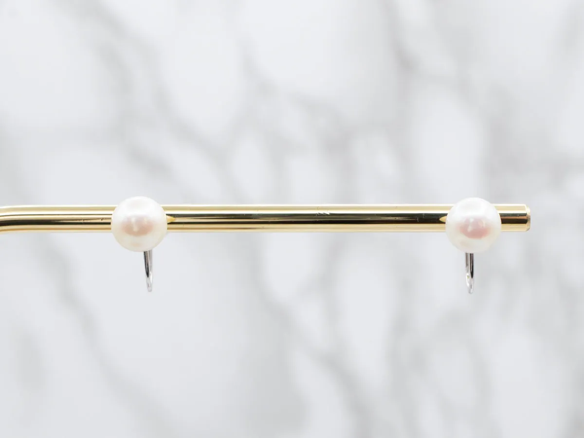 Vintage Pearl Screw Back Earrings