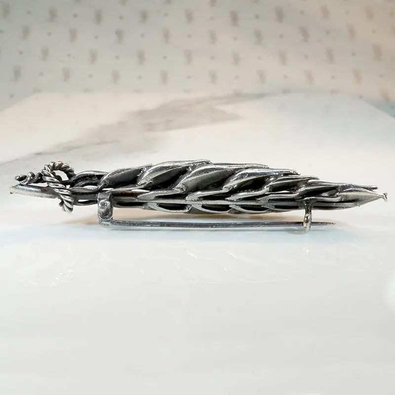 Wheat Sheaf Brooch in Sterling Silver