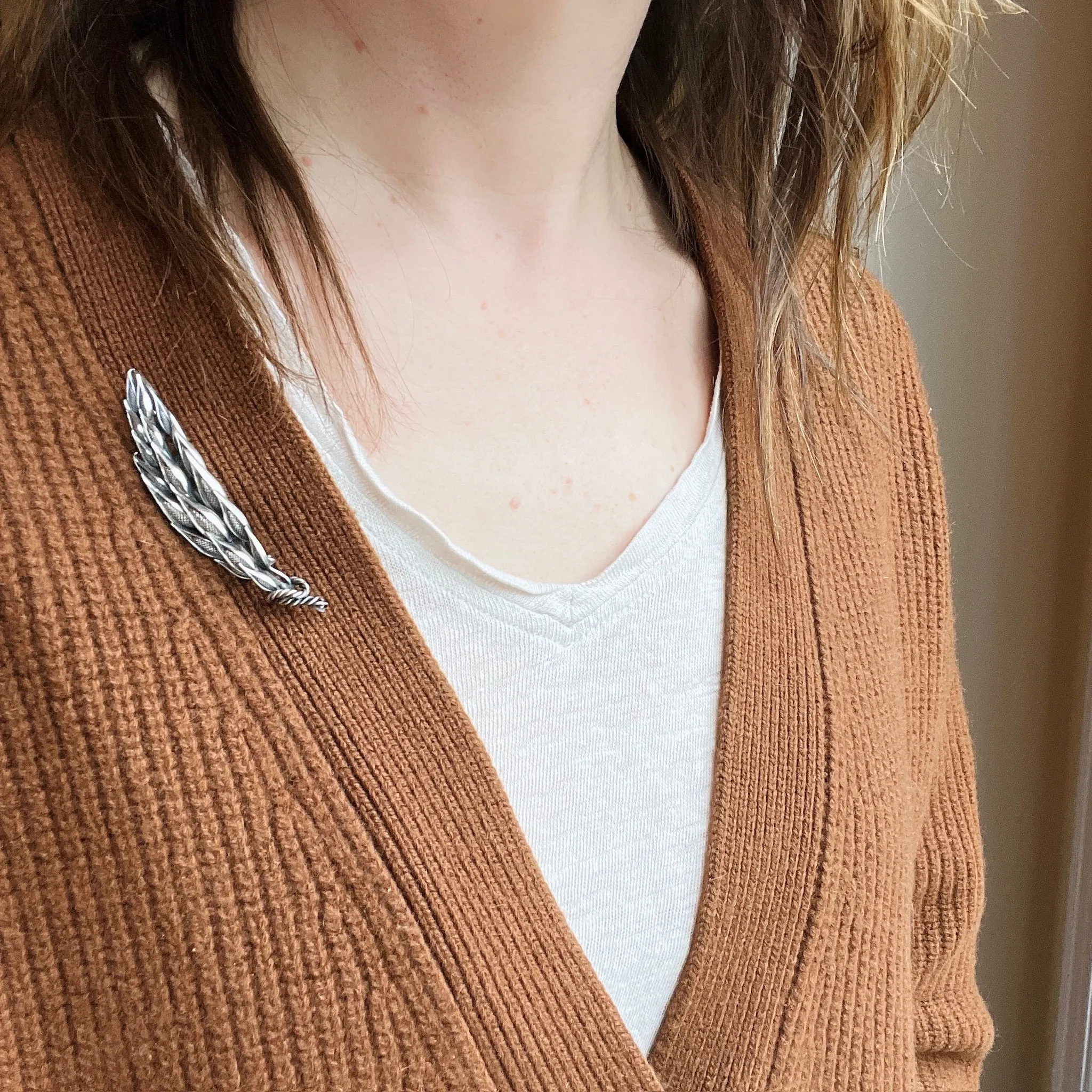 Wheat Sheaf Brooch in Sterling Silver