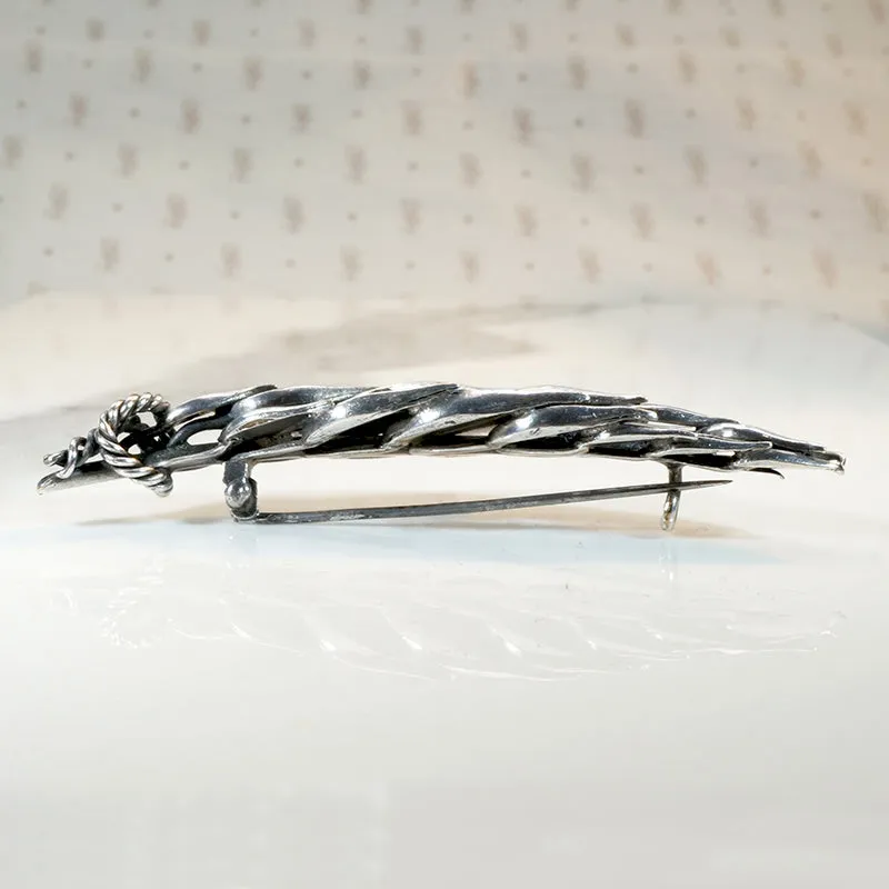 Wheat Sheaf Brooch in Sterling Silver